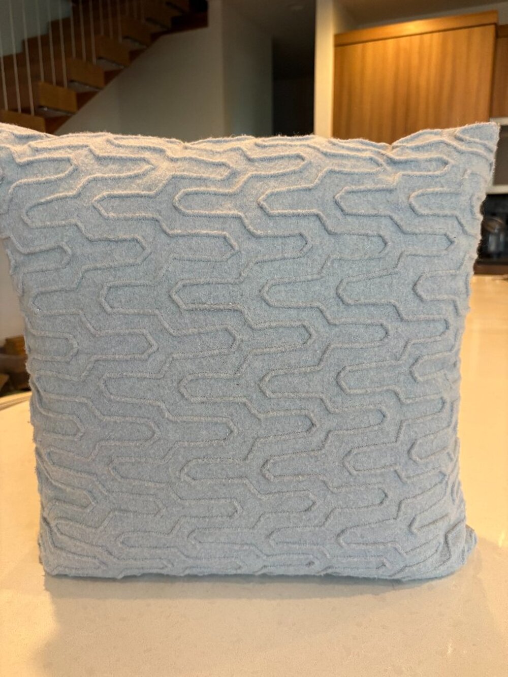 2 New Grey Felt Accent Pillows without Tags.